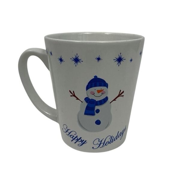 Festive Stoneware Snowman Matching Ceramic Dish Set - 5 Coffee Mugs & 5 Plates - Picture 7 of 8